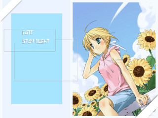 Girl sitting sunflowers sky anime - sunflower free wallpaper