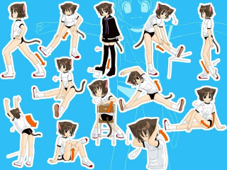 Aya goda stickers cat ears - a bunch of stickers free wallpaper