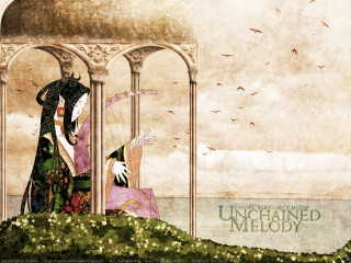 Woman green dress man pink - chen chun free wallpaper