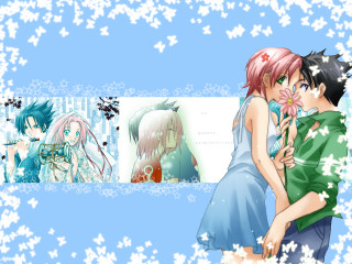 Anime couple snowflakes stars lyco - lyco art free wallpaper