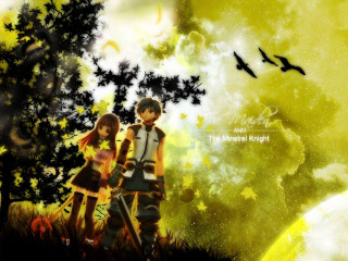 Anime couple forest night fireworks - overhead free wallpaper for desktop