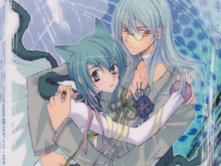 Anime couple bluehair blueeyes kemonomimi - blue hair free wallpaper