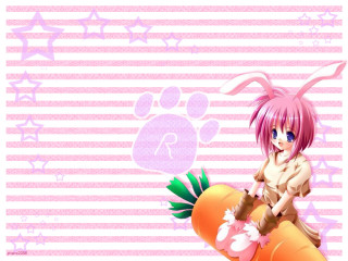 Pink haired girl rabbit ears 2 - a carrot free wallpaper