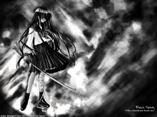 Girl sword clouds manga yandere - behind her free wallpaper