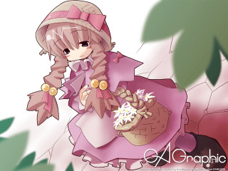 Girl pink dress basket flower - a pink dress holding free wallpaper