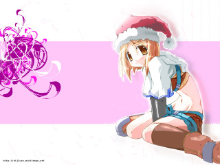 Girl santa hat laptop pink - a laptop computer free wallpaper