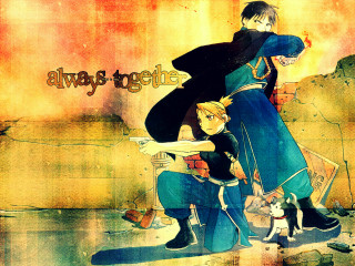 Anime couple dog military sunset - the ground next free wallpaper