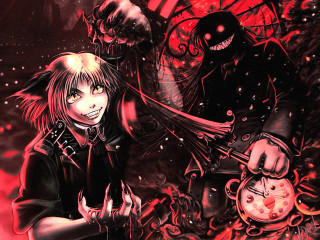 Anime clock demon gothic yandere - blood free wallpaper