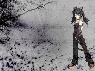 Anime gothic longhair tree blood - anime style free wallpaper