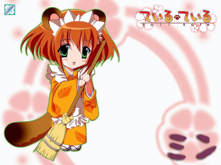 Anime girl cat ears orange - a cat ear free wallpaper