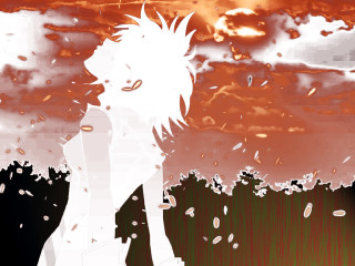 Girl fire sky autumn embers - a fire free wallpaper