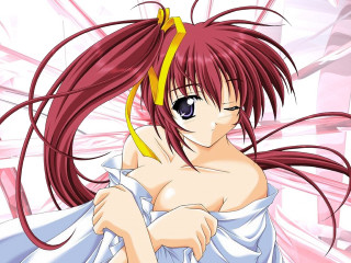 Woman longhair yellowheadband blush ponytail - her eye free wallpaper for desktop