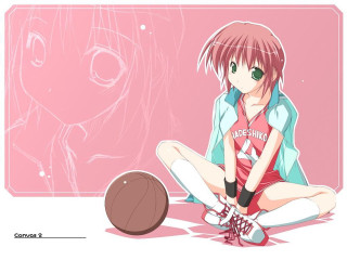 Girl basketball pink background anime - a basketball in front free wallpaper