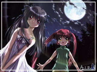 Moon girls anime outerspace night - big eye free wallpaper
