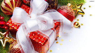 Christmas present stars ornaments ribbon - christmas free wallpaper