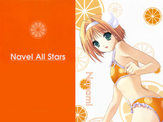 Ai mitsu orange fruit bikini - a girl in a bikini free wallpaper