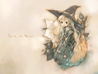 Girl hat dress pumpkin gothic - a pumpkin free wallpaper