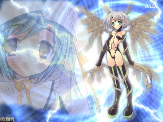 Anime angel wings blue lightning - angel free wallpaper