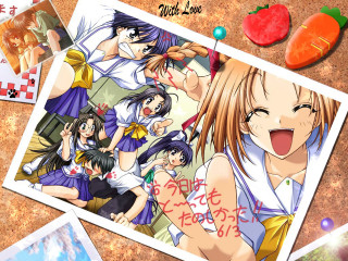 Anime girls table carrot fruits - a table free wallpaper for desktop