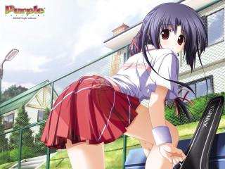 Girl tennis court anime ribbon - a tennis court free wallpaper