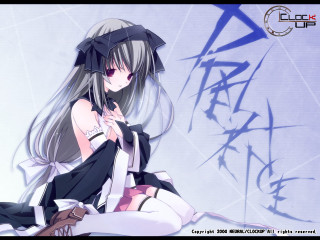 Long haired anime woman umbrella - gothic art free wallpaper for desktop