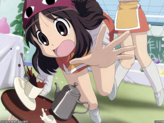 Girl hat leaning cake coffee - leaning free wallpaper