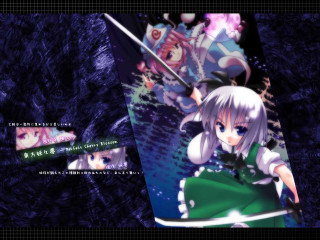 Anime ghost sword book holography - a picture of a girl free wallpaper