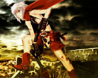 Red dress gun cape ledge - her knee free wallpaper for desktop