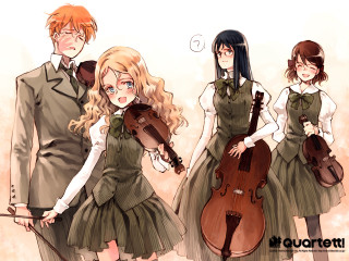 Couple violin guitar school uniform - quito school free wallpaper
