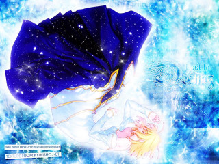 Anime blue dress starry sky - a anime character free wallpaper