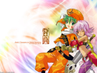 Anime characters hugging colorful background 2 - text free wallpaper