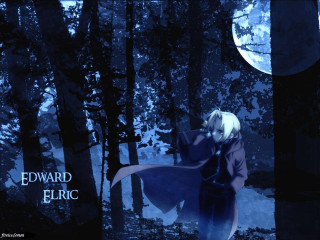 Woman blue dress woods white - a long white hair free wallpaper