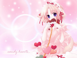 Cartoon heart nose pink bubbles - her nose free wallpaper