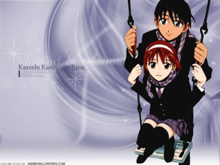 Anime couple swing blue stars - a background free wallpaper