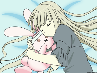 Cartoon girl stuffed animal manga - flat color free wallpaper