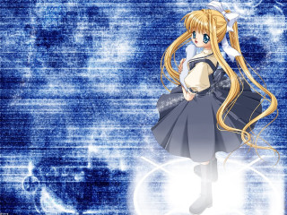 Anime girl blonde hair blue 2 - a white angel free wallpaper
