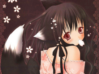 Alice prin anime girl fox - long black hair free wallpaper