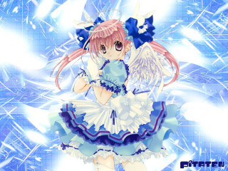 Anime girl blue dress angel - a anime girl free wallpaper for desktop