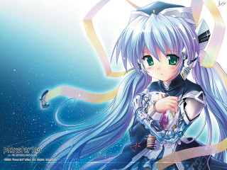 Anime girl white hair sword 3 - her hand and a sword free wallpaper for desktop