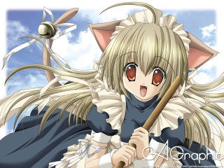 Anime cat ears broom blue - a blue dress free wallpaper