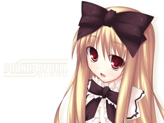 Anime girl blonde hair bowtie - a black bow tie free wallpaper