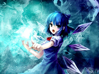 Blue hair girl white ball - a white ball free wallpaper