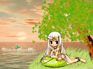 Girl greenpillow grass sunset bush - ann thetis blacker free wallpaper