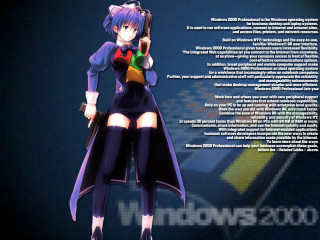 Girl blue hair gun screen - 4k resolution free wallpaper