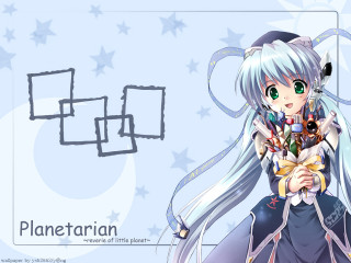 Anime whitehair bluedress gun star - planet free wallpaper
