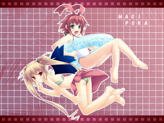 Anime girls bathing suit tiled - bathing free wallpaper