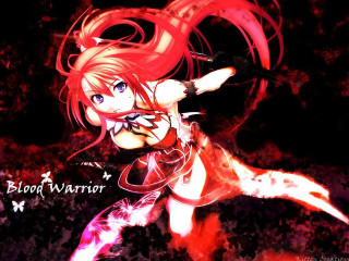 Red haired girl flying sword - a red hair free wallpaper for desktop