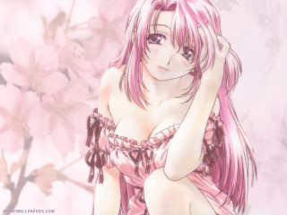 Pink hair pink dress anime - pink dress free wallpaper