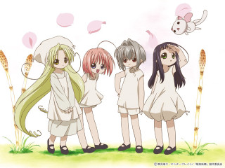 Girls bird rayonism children dress - above them free wallpaper