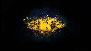 Batman symbol dark yellow splatters - a batman symbol free wallpaper